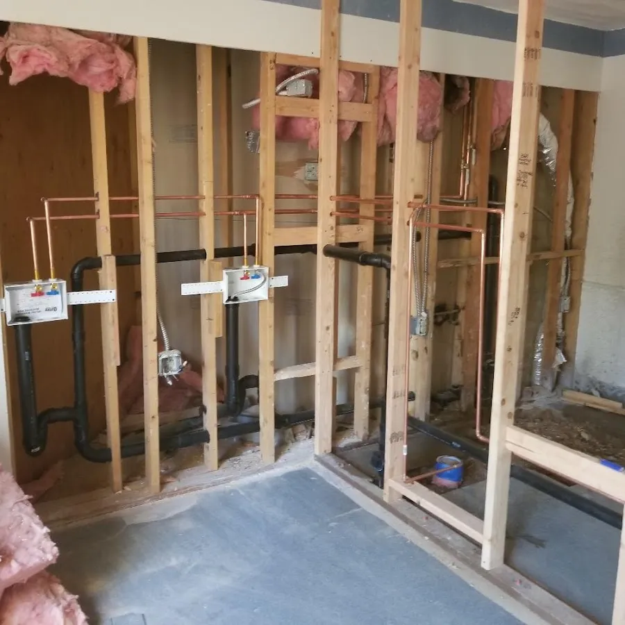 Copper pipe rough-in and plumbing installation in Upper Merion